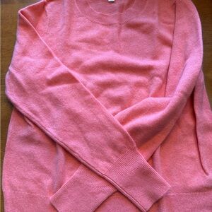 J. Crew Women's Cashmere Pink Crew Neck Sweater